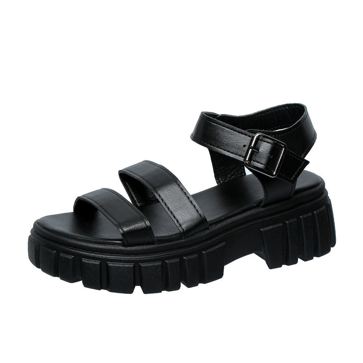 Damen Komfortable Plateau-Sandalen mit verstellbarem Riemen und rutschfester Sohle Drune