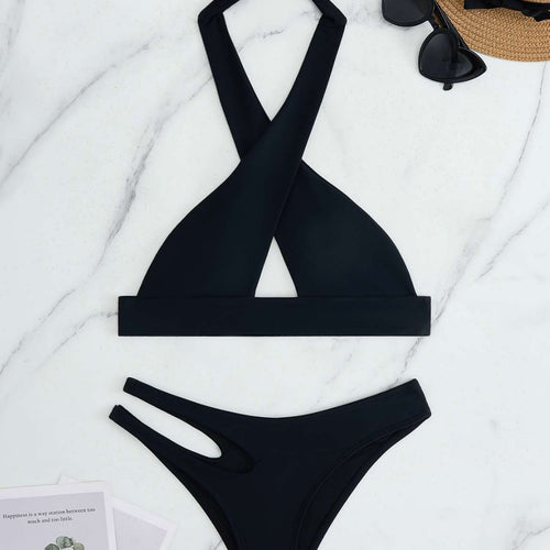 Damen Bikini-Set mit modischem Knoten und seitlichem Cut-Out Drune