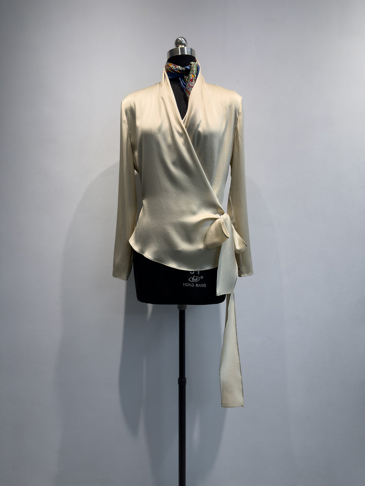 Damen Elegante Wickelbluse Drune