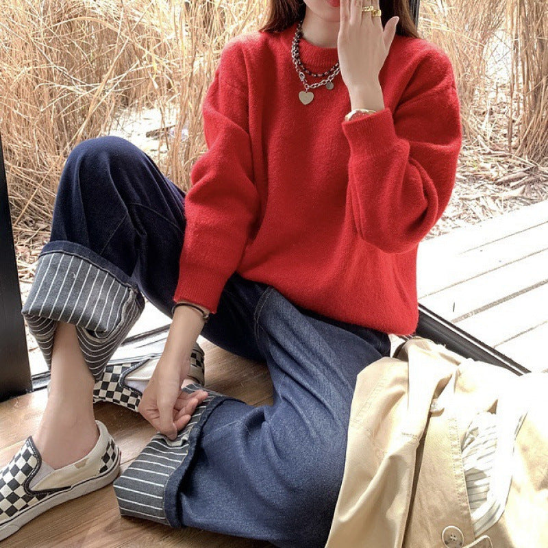 Damen Bequemer Strickpullover mit Oversized-Schnitt Drune