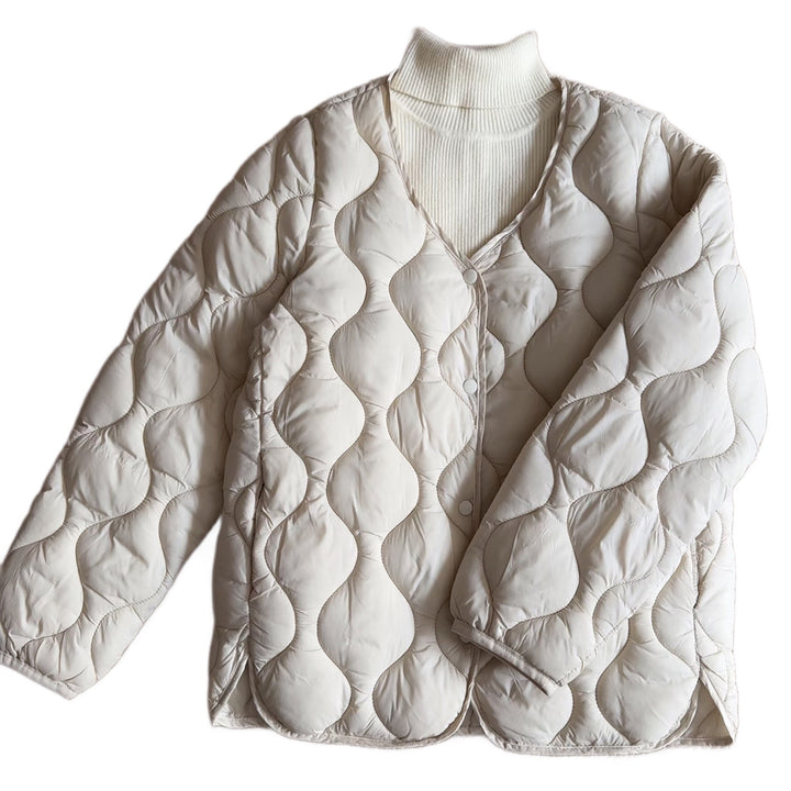 Damen Lange Steppjacke Drune
