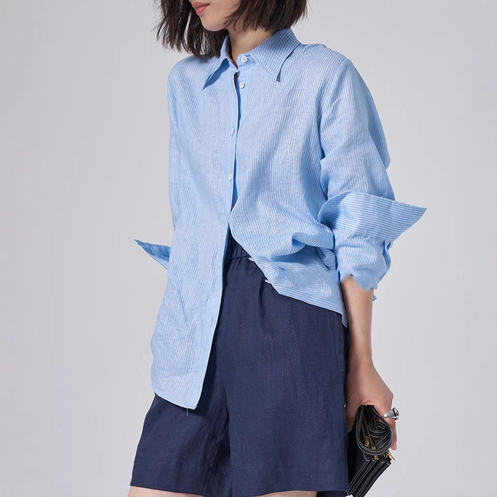 Damen Elegante gestreifte Bluse Drune