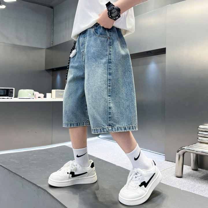 Unisex lockere Denim-Shorts mit tiefen Taschen Drune