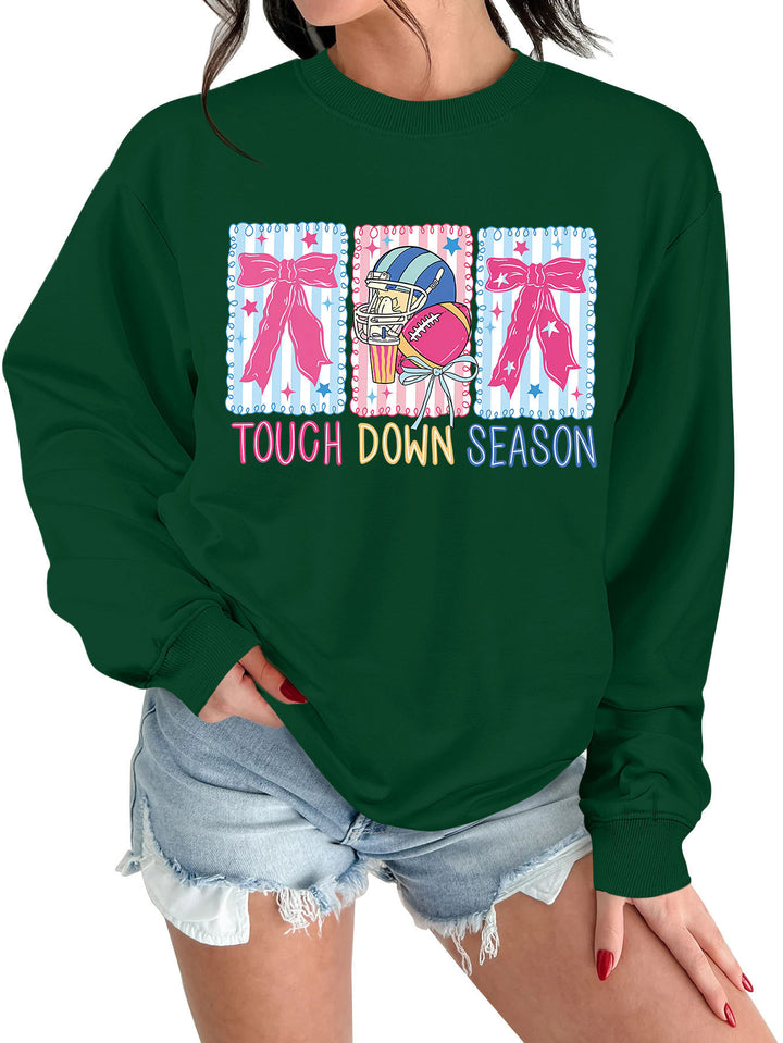 Damen Sweatshirt mit kreativem Football-Motiv und lässigem Schnitt Drune