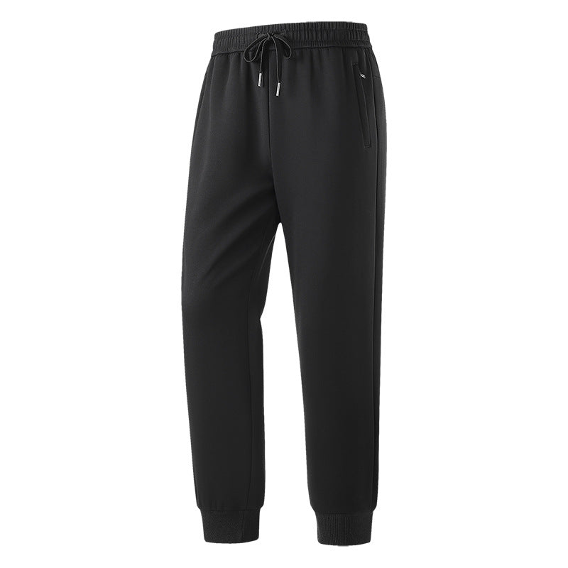 Herren Slim-Fit Freizeithose aus atmungsaktivem Funktionsfleece mit Kordelbund, Reißverschlusstaschen & Rippbündchen Drune