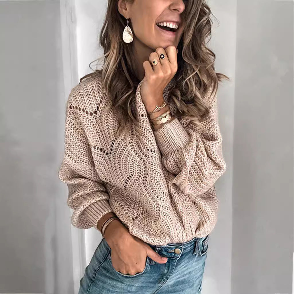 Damen luftiger Strickpullover mit lässigem Schnitt Drune