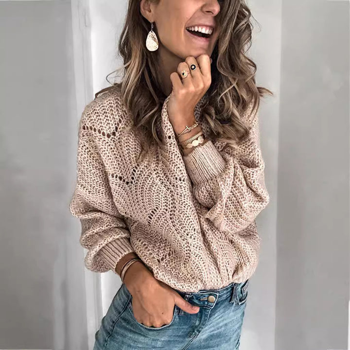 Damen luftiger Strickpullover mit lässigem Schnitt Drune