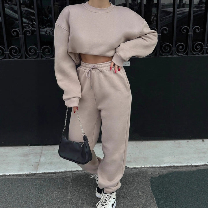 Damen lässiges Sweatshirt und Jogginghose Set Drune