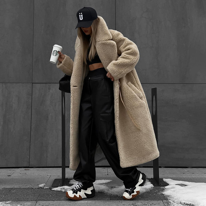 Damen Oversized Teddy-Mantel Drune