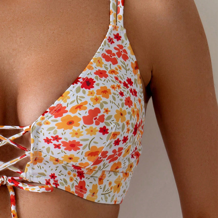 Damen High-Waist Bikini Set mit modischen Rippdetails Drune