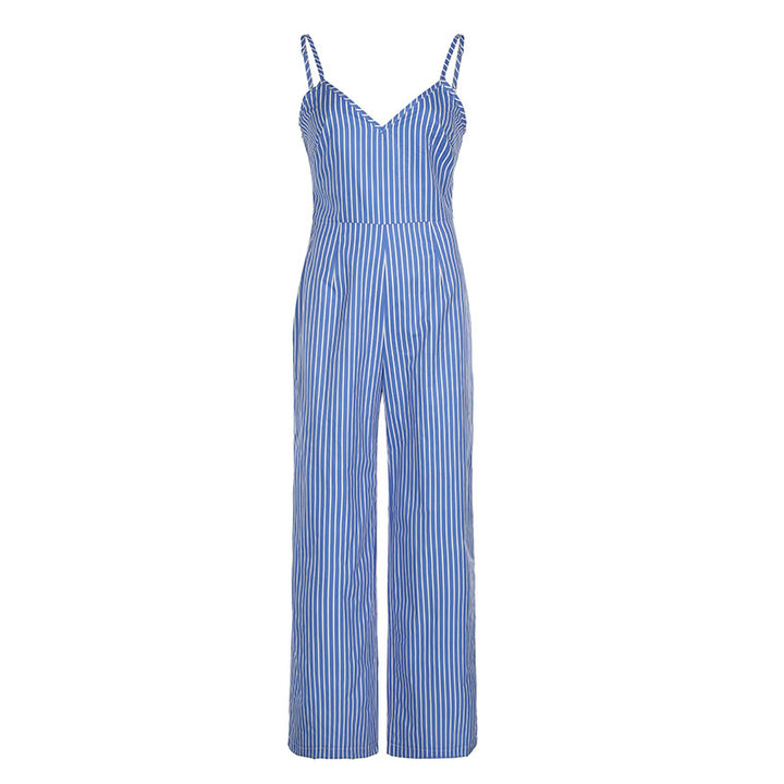 Damen Jumpsuit mit schmalen Trägern und modernen Streifen Drune