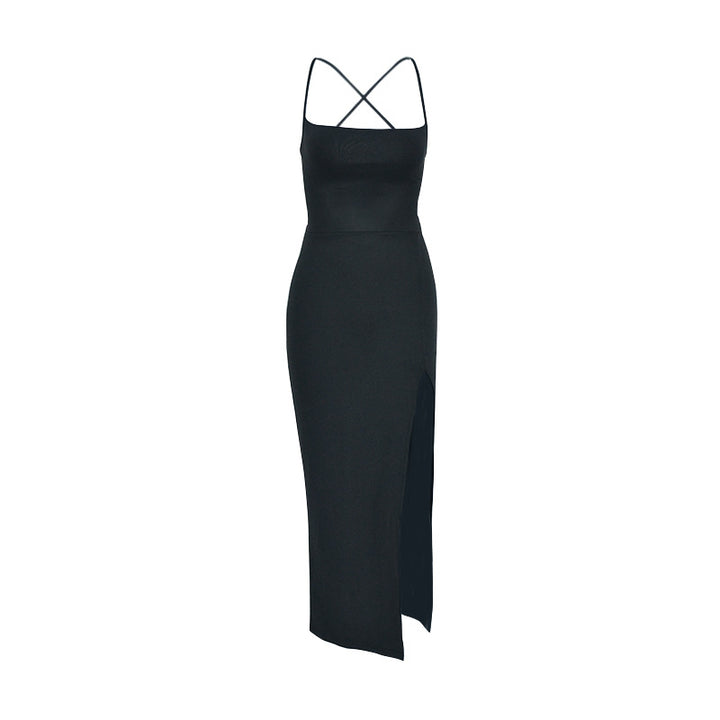Damen Maxi-Kleid mit verführerischem Schlitz und fein verstellbaren Spaghettiträgern Drune