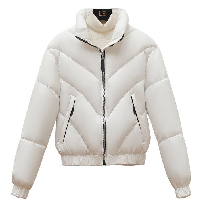 Damen Trendige und kuschelige Pufferjacke mit hohem Kragen und praktischen Eingrifftaschen Drune