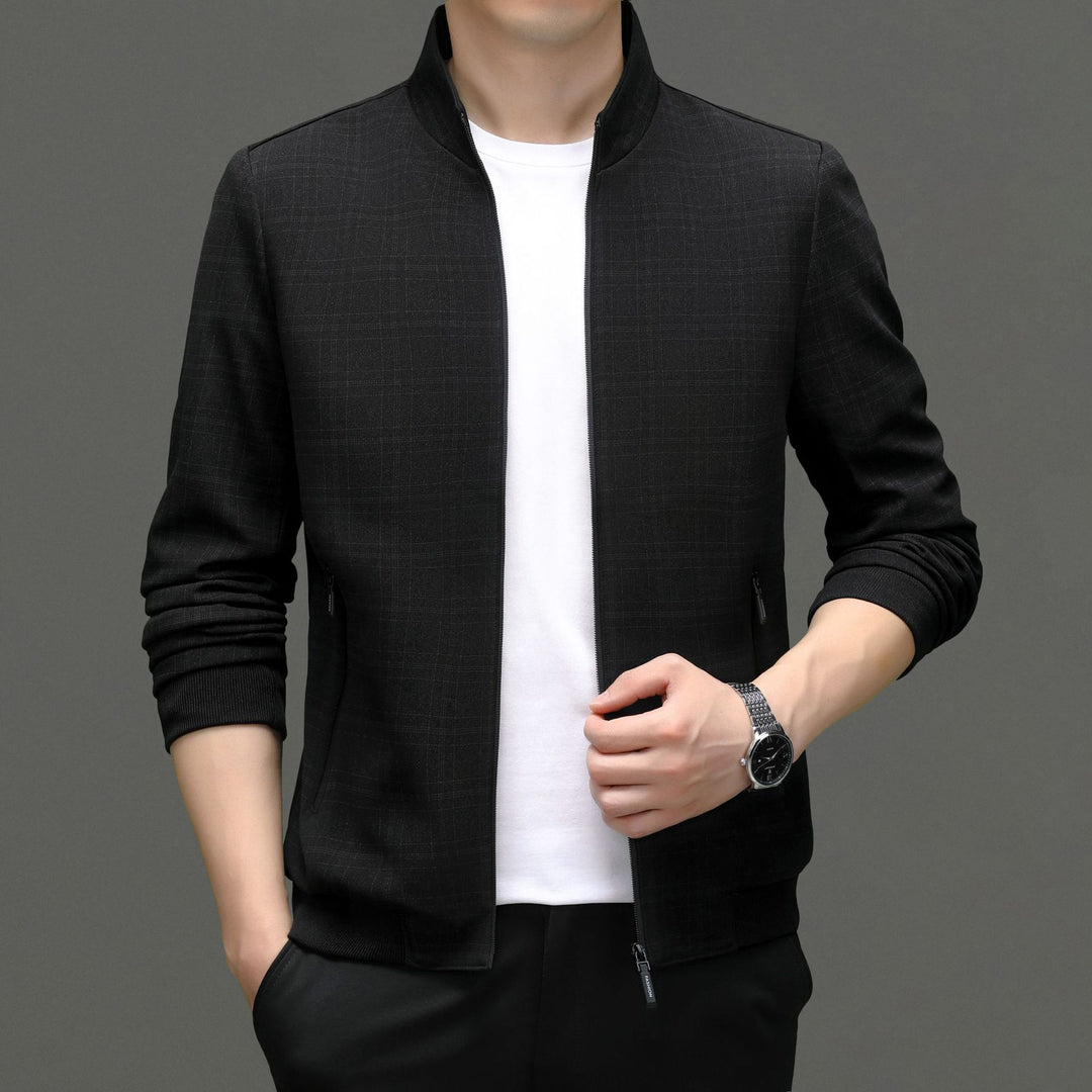Herren elegante Sweatjacke mit modernem Stehkragen und praktischen Reißverschlusstaschen Drune