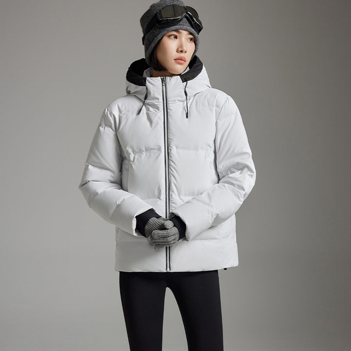 Damen Wattierte Winterjacke mit Kapuze, Thermo-Isolierung und winddichter Außenhülle Drune