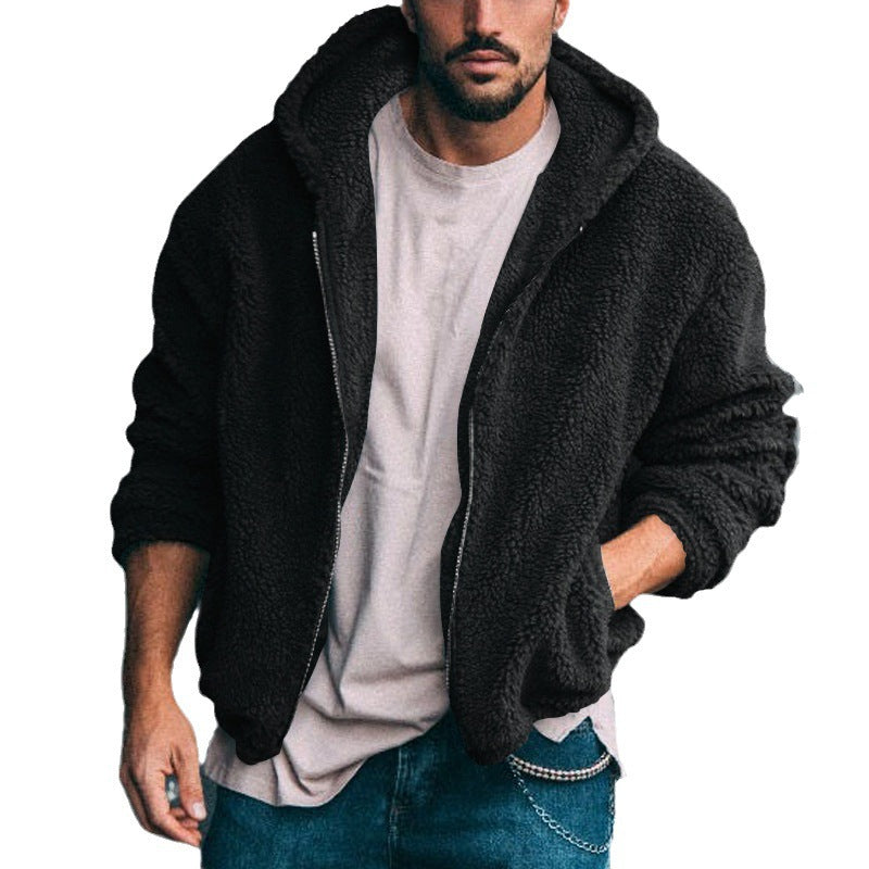 Herren Kapuzenjacke aus kuscheligem Plüschstoff Drune