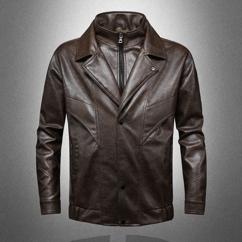 Herren Elegante und Hochwertige Kunstlederjacke Drune