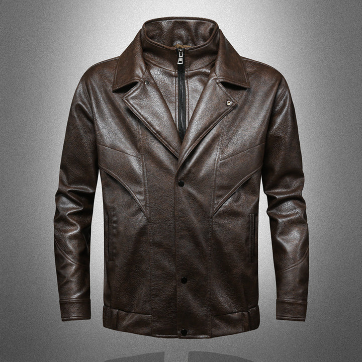Herren Elegante und Hochwertige Kunstlederjacke Drune