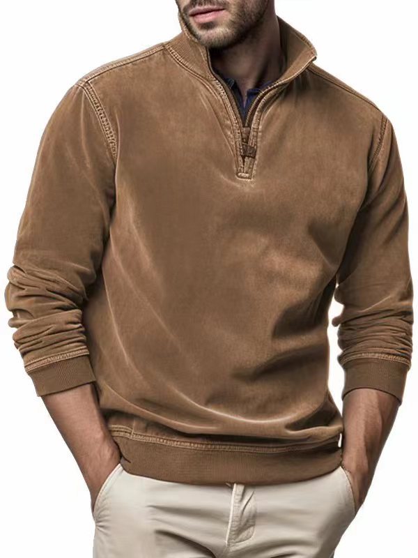 Herren sportlicher Pullover mit praktischem Stehkragen Drune
