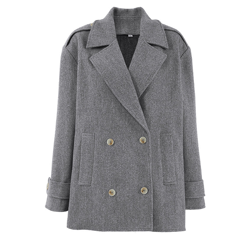 Damen Oversized Wollmantel Drune