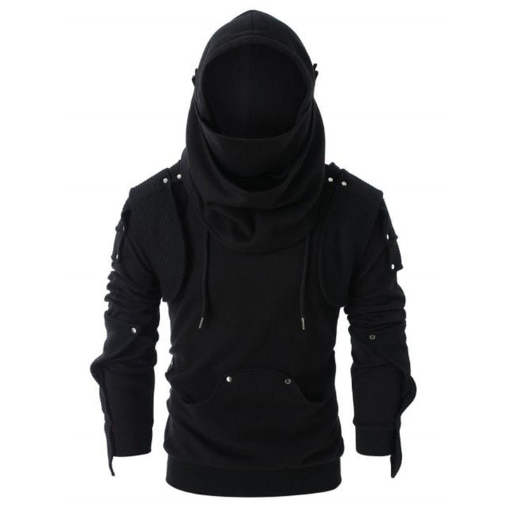 Herren stylischer Hoodie mit innovativem Kragen und praktischen Taschen Drune