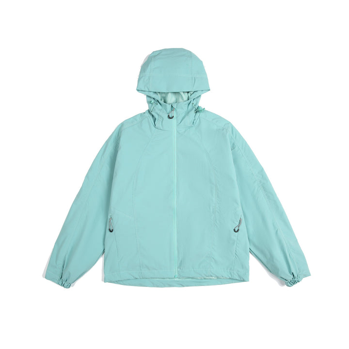 Damen leichte Windjacke mit Kapuze, verstellbarem Saum und wasserabweisender Funktion Drune