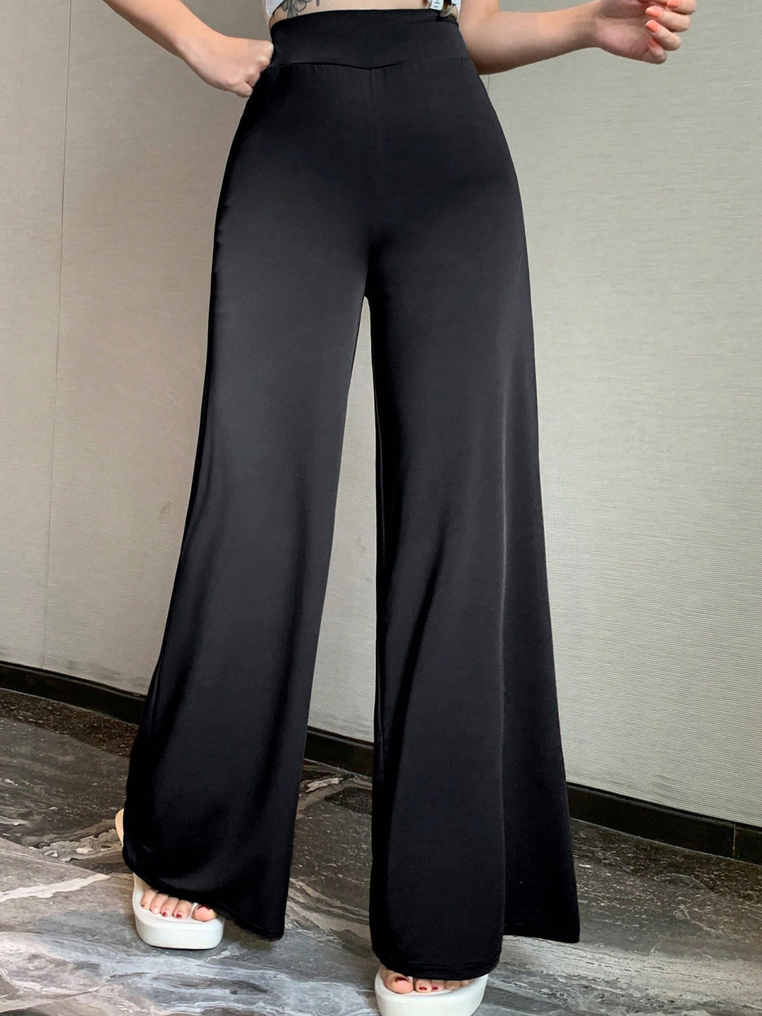 Damen Hochtaillierte Palazzo-Hose Drune