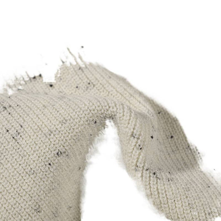 Unisex Großer Rundhals‑Strickpullover aus Mélange‑Garn mit abgesenkter Schulter Drune