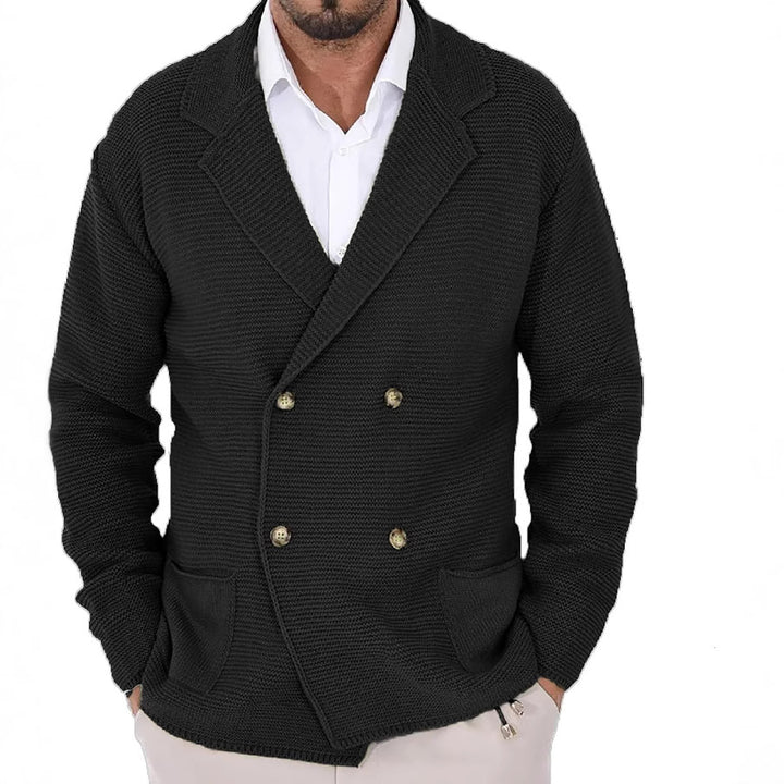 Herren Strickjacke mit modischem Schalkragen und dekorativen Knöpfen Drune