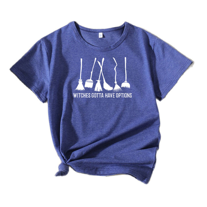 Frauen Grafik Besenstiel Humor T-Shirt Drune