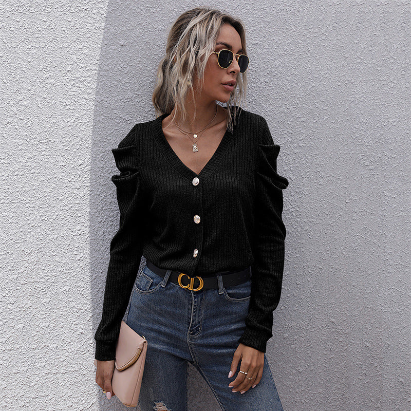 Damen Modischer Cardigan mit Rüschendetails Drune