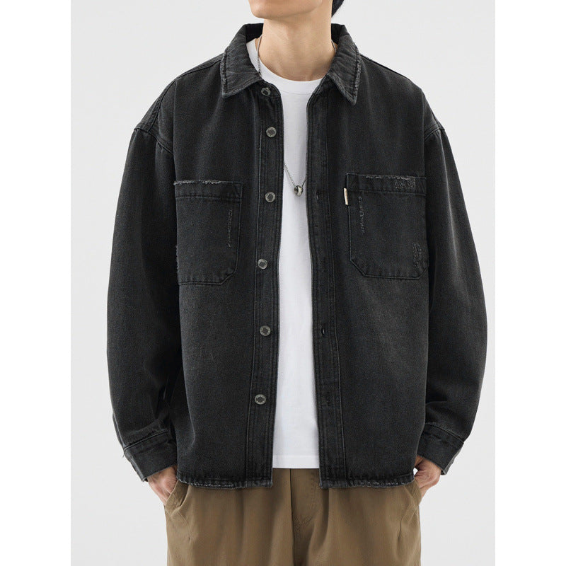 Herren Lässige Denim Hemdjacke Drune