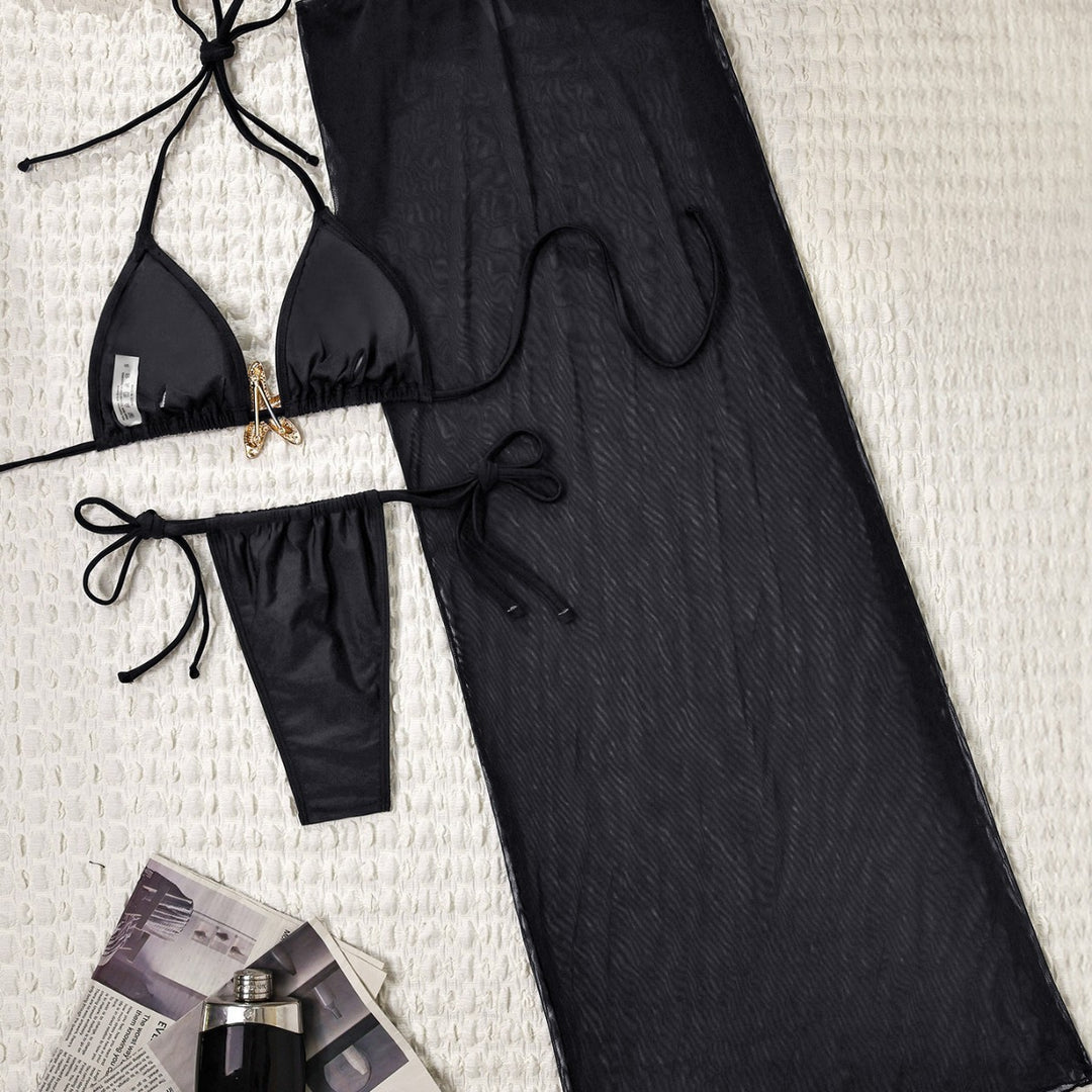 Damen Bikiniset mit transparentem Strandüberwurf Drune