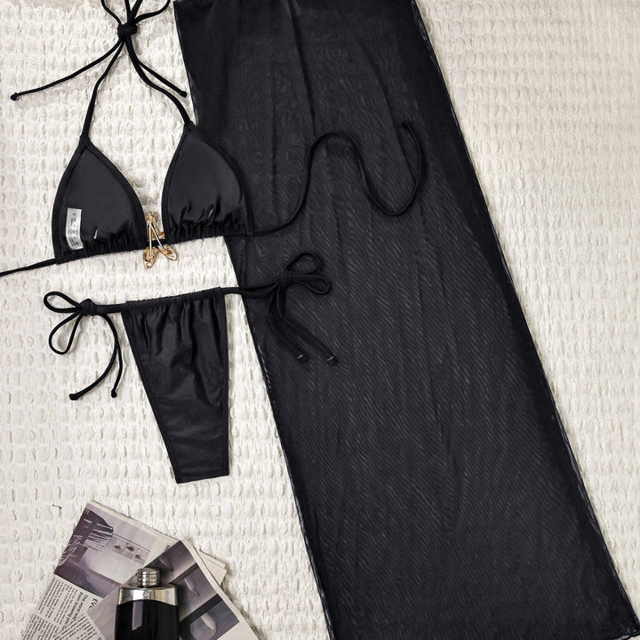 Damen Bikiniset mit transparentem Strandüberwurf Drune