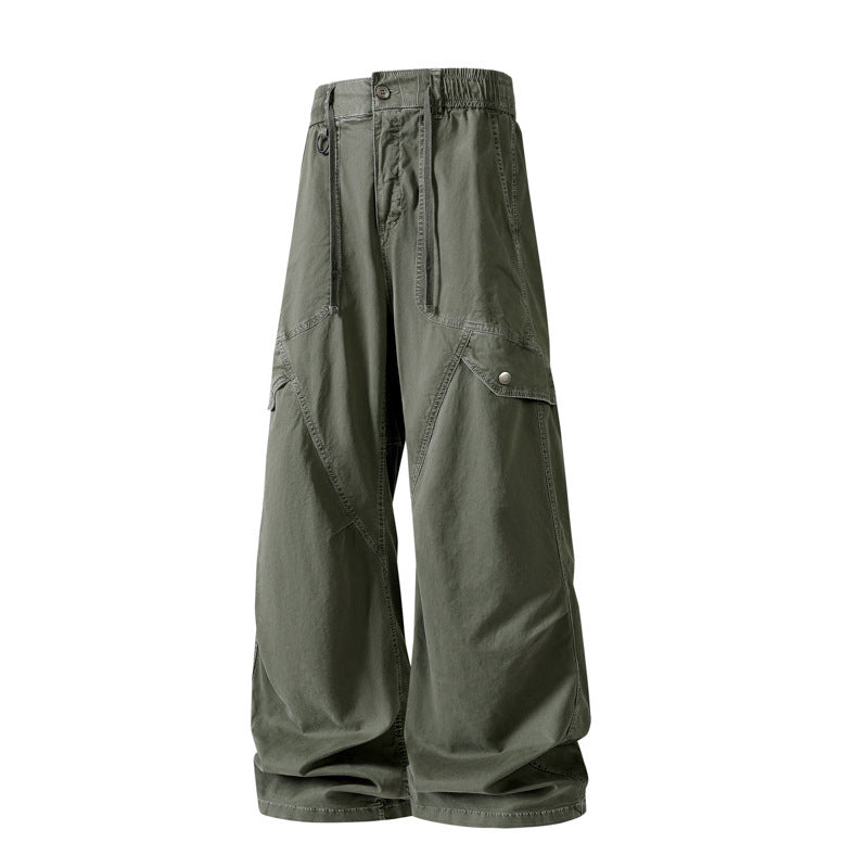 Herren Extraweite Baggy‑Cargohose im Utility‑Workwear‑Look mit elastischem Bund Drune