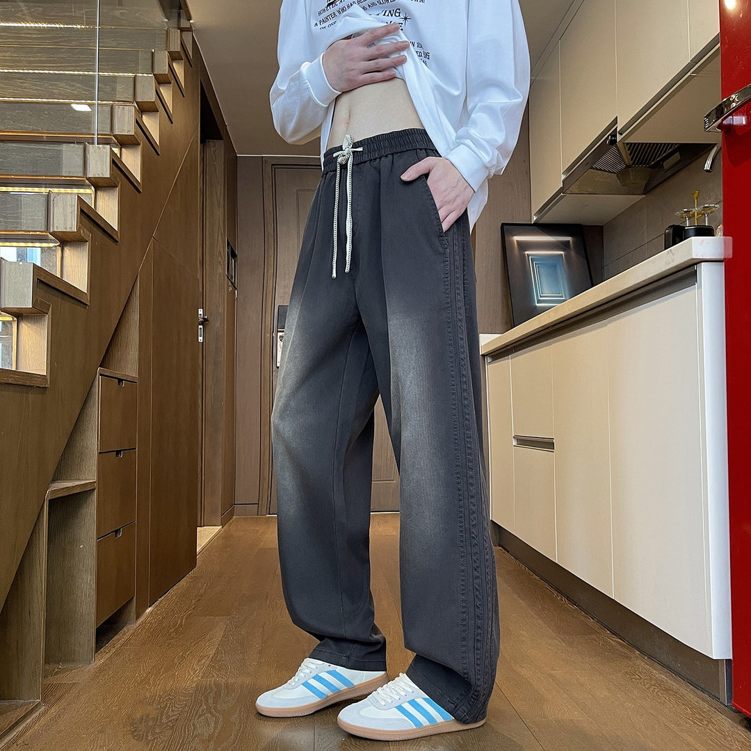 Damen weite Freizeithose mit elastischem Bund und Kordelzug Drune