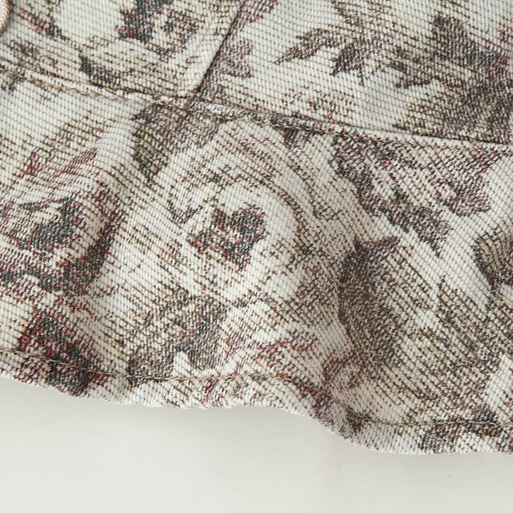 Damen Taillierte Jacquard-Jacke mit Stehkragen und Schößchen Drune