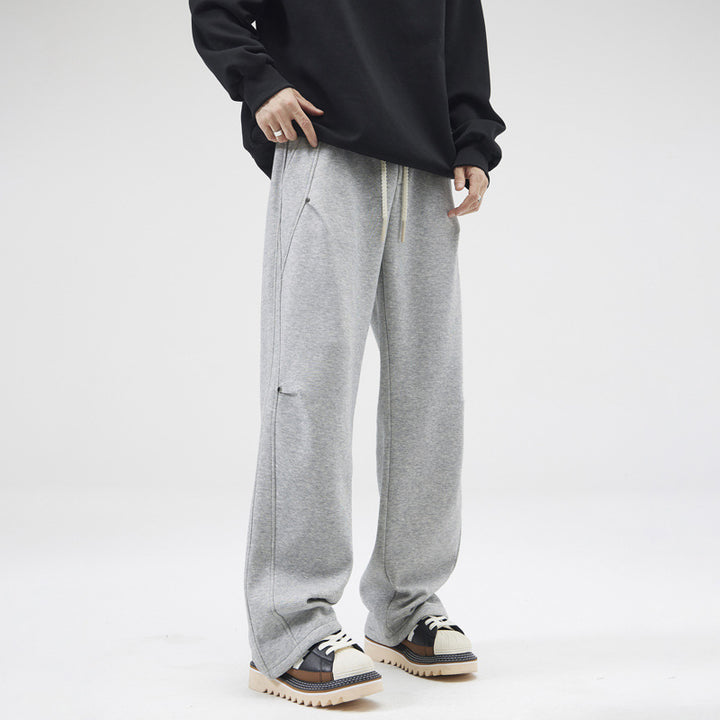 Unisex Locker geschnittene Sweatpant mit geradem Bein, elastischem Bund und aufgesetzten Gesäßtaschen Drune