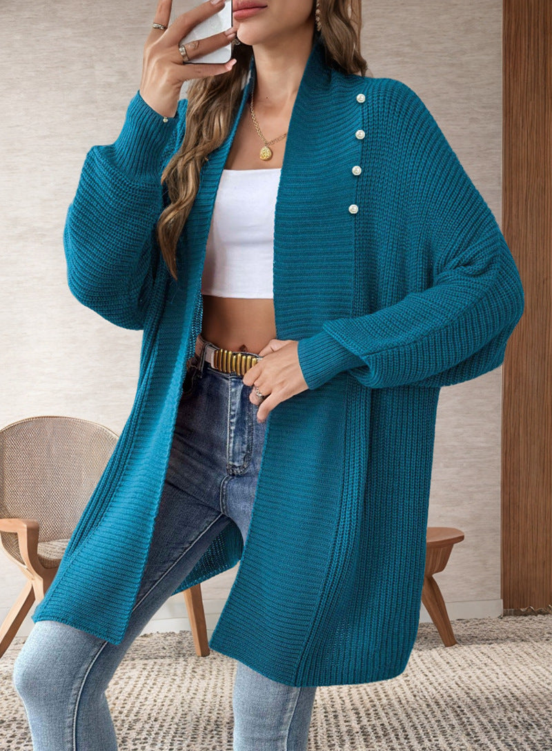 Damen Strickjacke mit perlenbesetzten Knöpfen und elegantem Design Drune