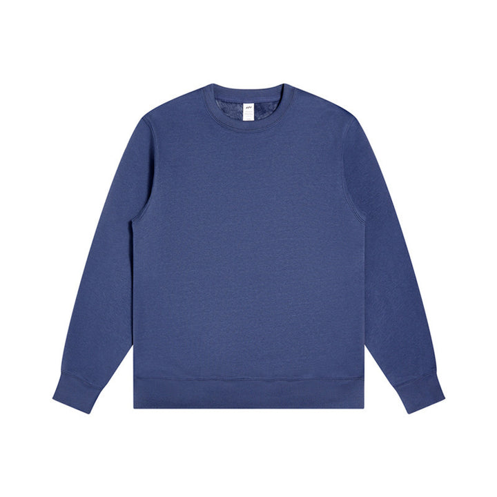 Unisex Minimalistisches Baumwoll-Sweatshirt mit Rundhals, Rippbündchen & Relaxed Fit Drune