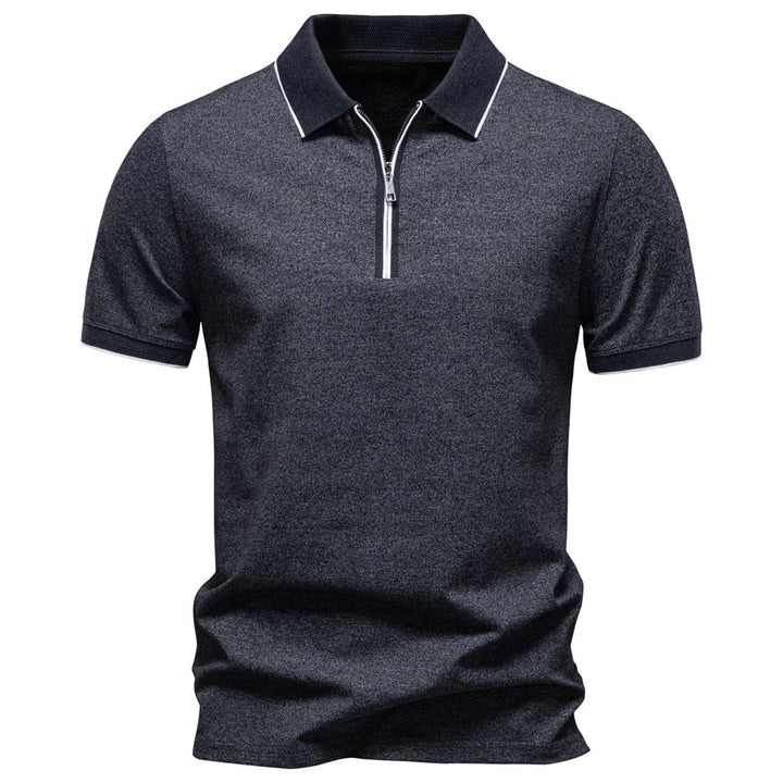Herren nan atmungsaktives kurzärmeliges Poloshirt mit halbhohem Reißverschluss und Piquéstruktur Drune