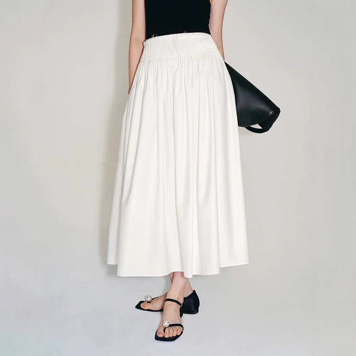 Damen eleganter Midirock mit Plissee-Details Drune