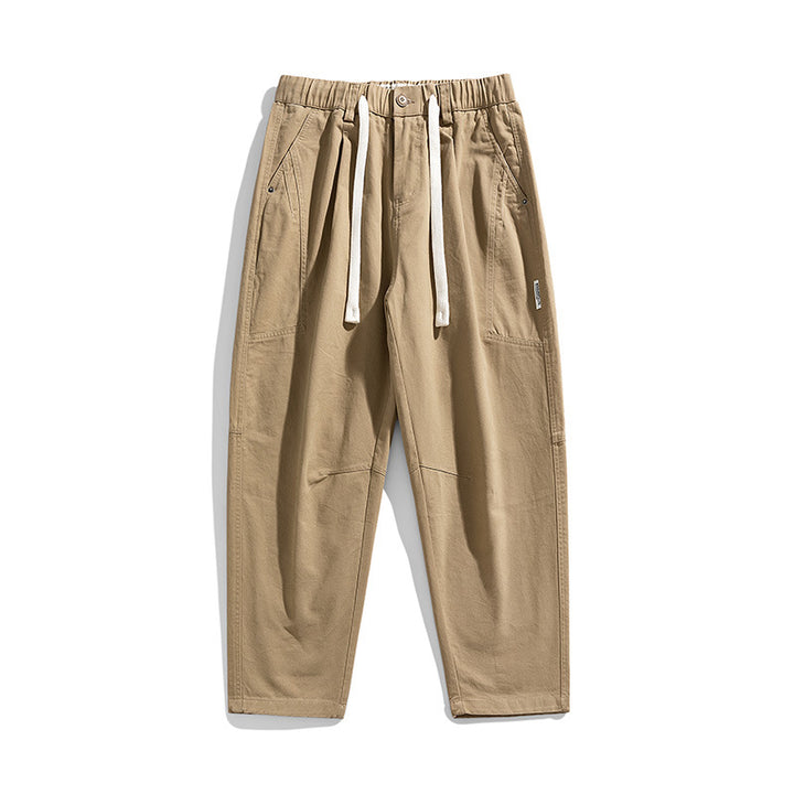 Herren Tapered-Canvas-Jogger mit elastischem Tunnelzugbund, Kniepasse und tiefen Utility-Taschen Drune