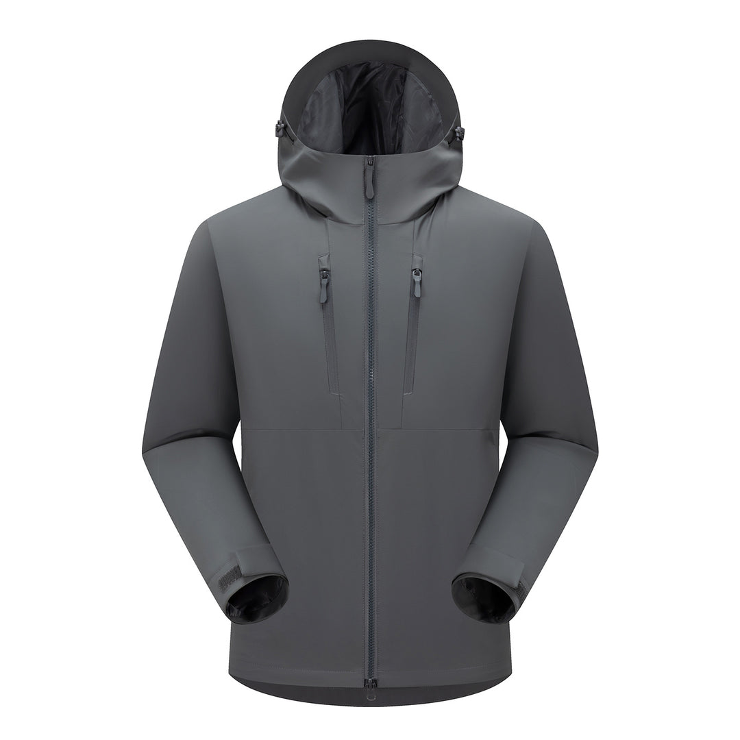 Herren Technische Softshell-Jacke mit ergonomischer Kapuze und vertikalen Brusttaschen Drune