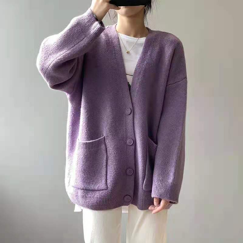 Damen Übergroßer Strickcardigan mit Taschen Drune