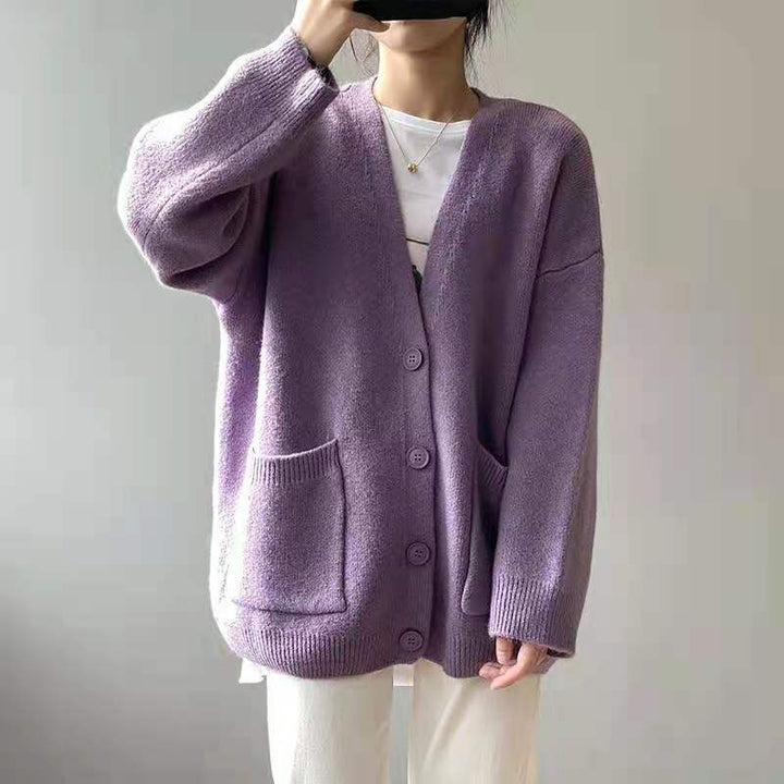 Damen Übergroßer Strickcardigan mit Taschen Drune