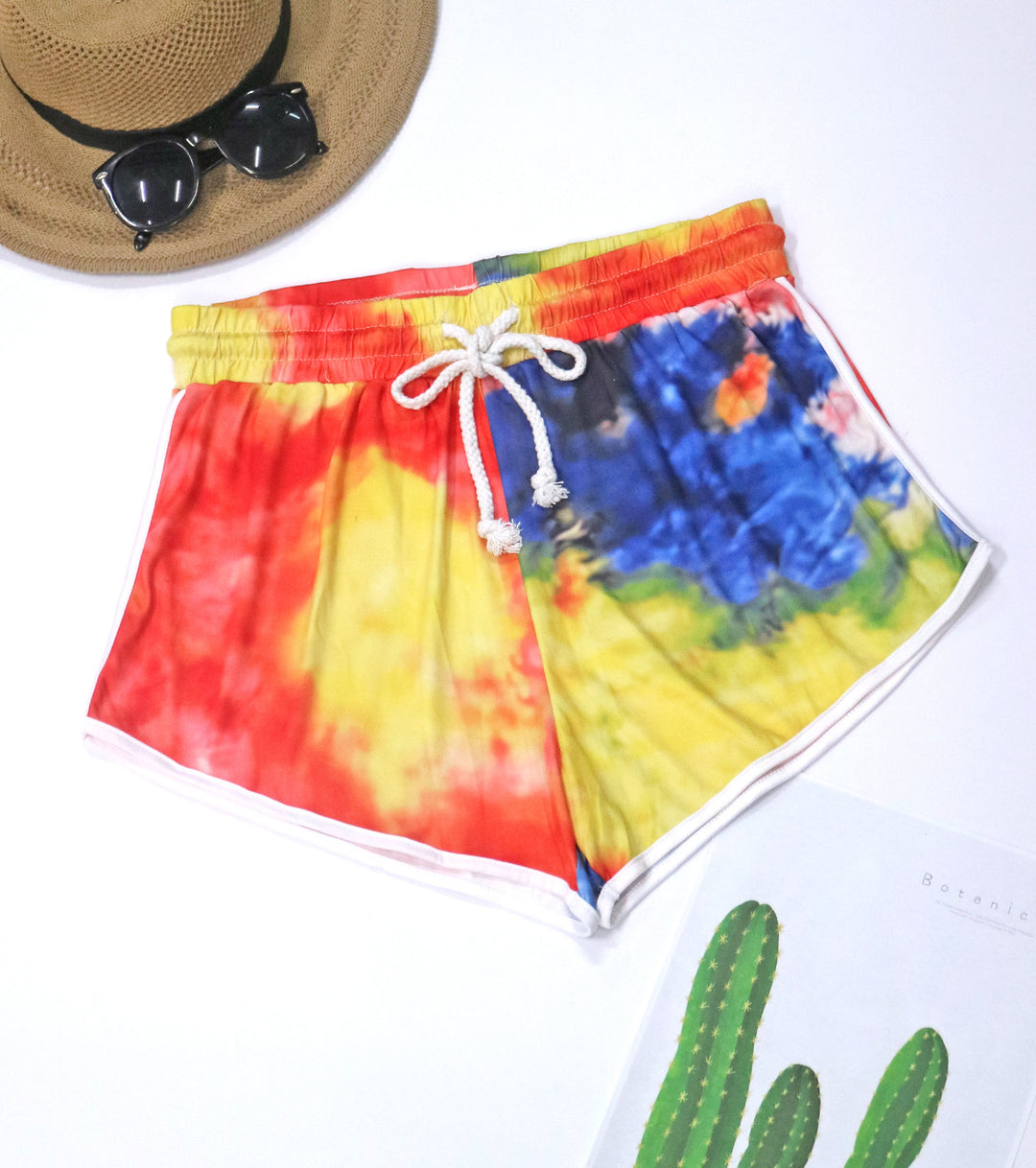 Damen lässige Badeshorts mit kreativem Farbverlauf Drune