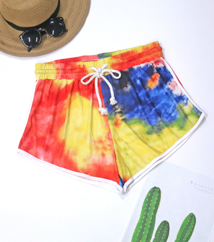 Damen lässige Badeshorts mit kreativem Farbverlauf Drune