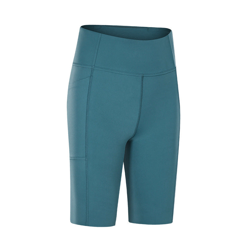 Damen Kompressions-Sportshorts mit hohem Bund und integrierten Seitentaschen Drune