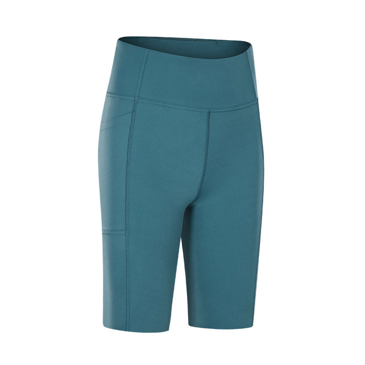 Damen Kompressions-Sportshorts mit hohem Bund und integrierten Seitentaschen Drune